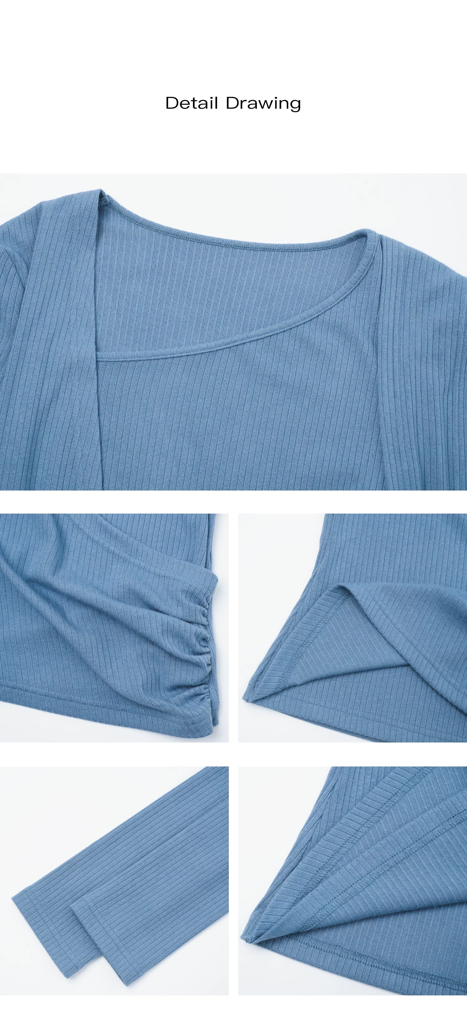 EIGHTHMONTH Skinny Neck Off Shoulder Slim Long Sleeves