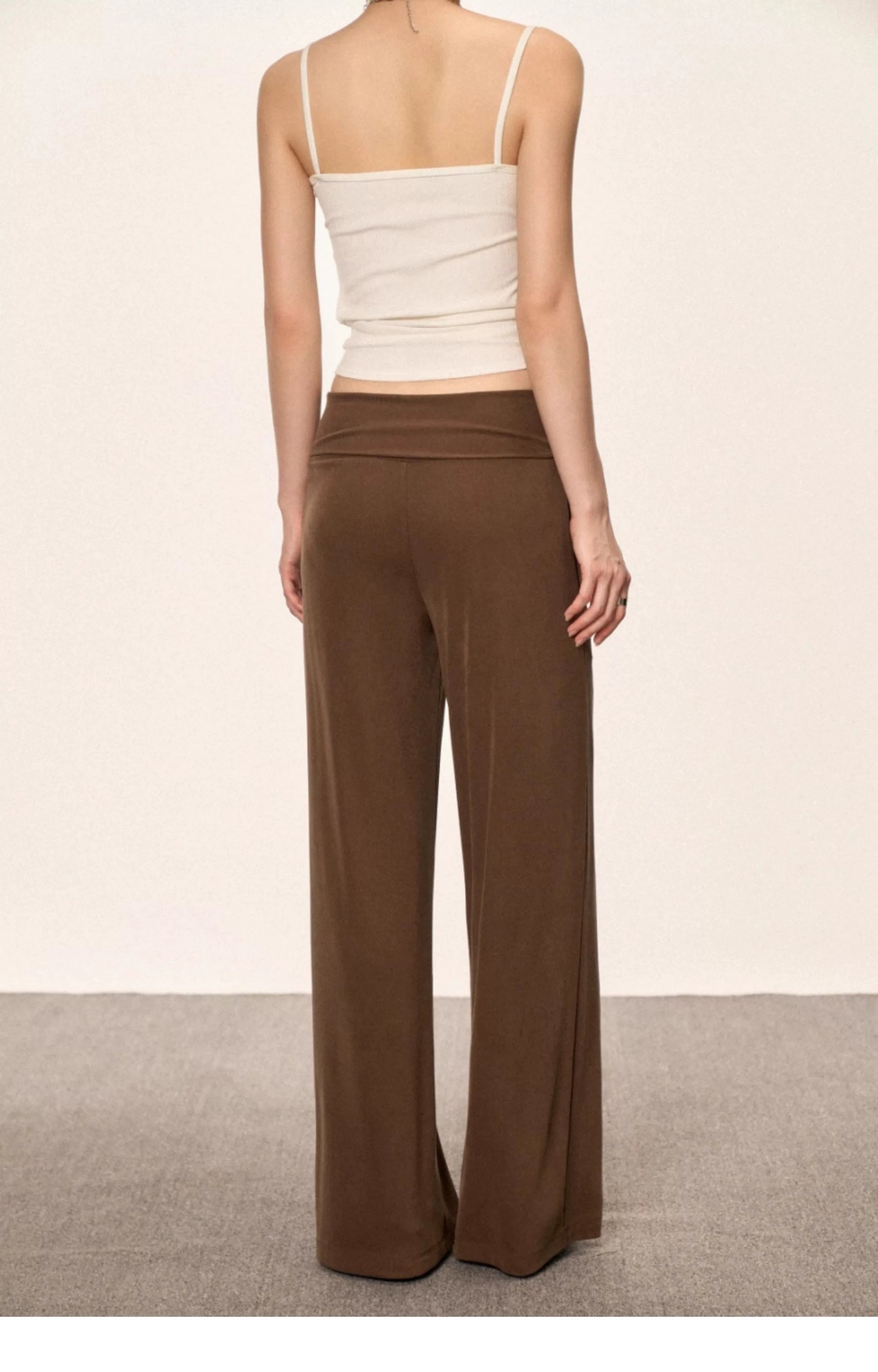Cherry Melody High Waist Slim Wide Leg Straight Pants