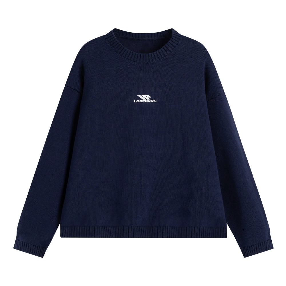 Loopsoon Back Jacquard Vintage Loose Casual Knitwear