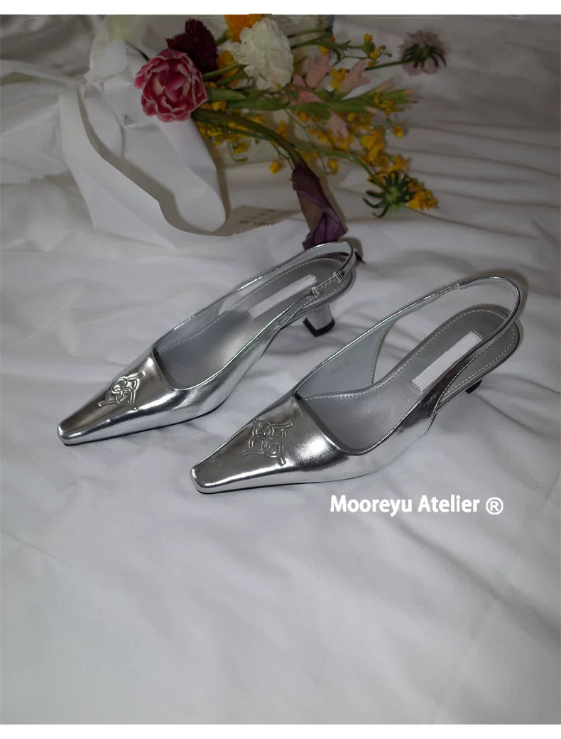 Mooreyu Pointed-toed Thin-heeled Shallow-mouth Single Shoes