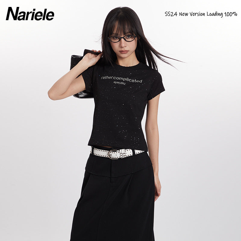 Nariele Reflective Letter Print Gypsy Tee