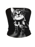 PAIKI Kitten Print Slim-fit Vest