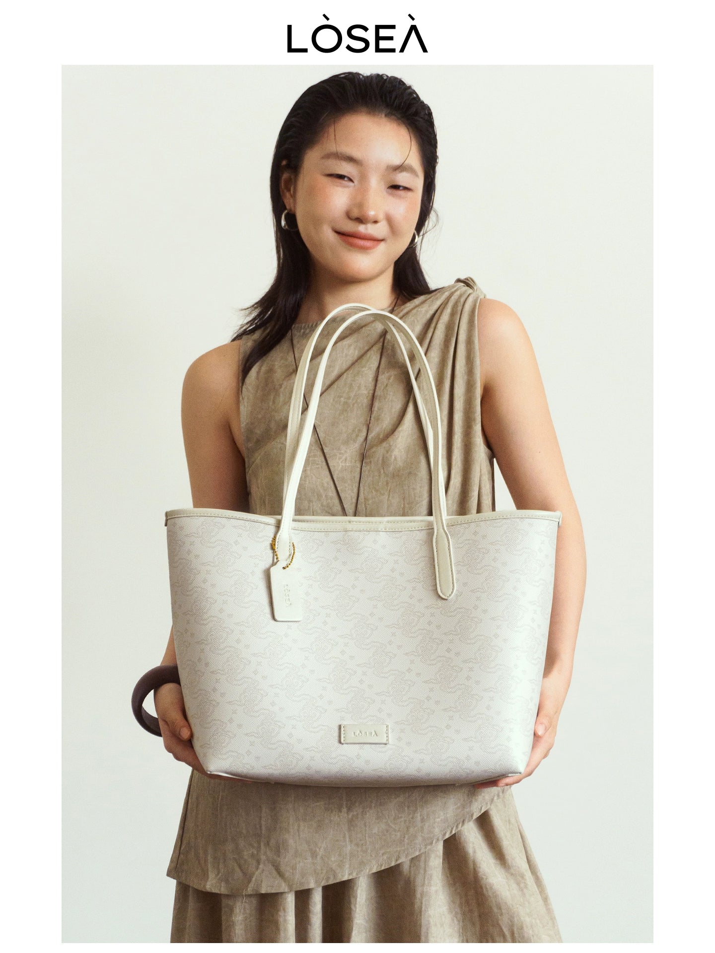 LOSEA Ruyi Moire Casual Simple Tote Bag