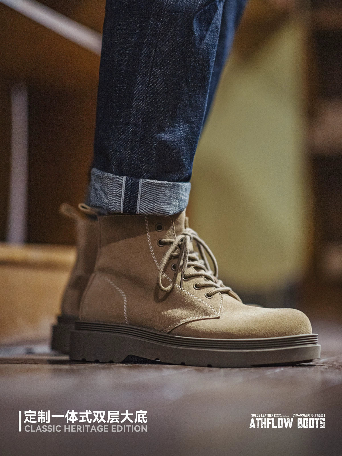 Maden Vintage Casual Soft Leather High Top British Boots