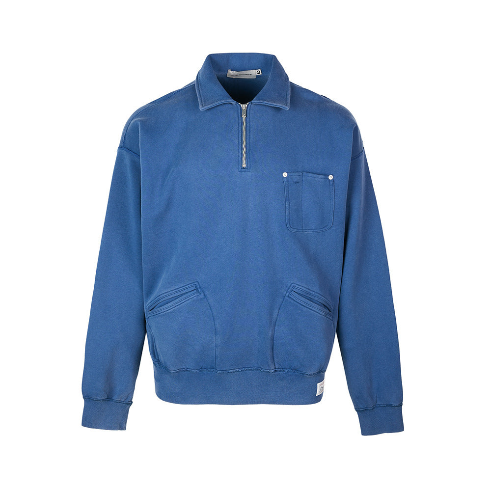 MADEEXTREME Half Zip Lapel Polo Sweater