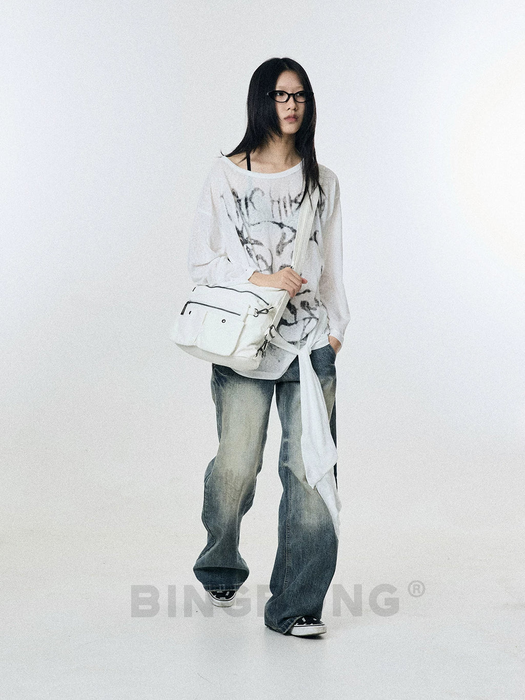 BINGBONG Tooling Zipper Messenger Tote Bag
