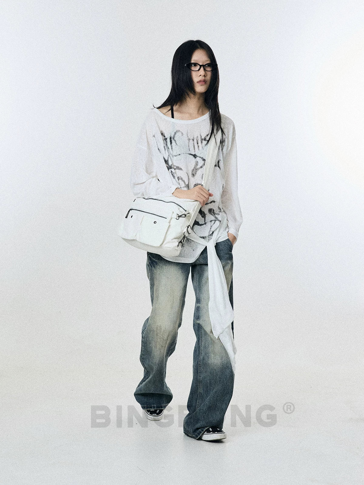 BINGBONG Tooling Zipper Messenger Tote Bag
