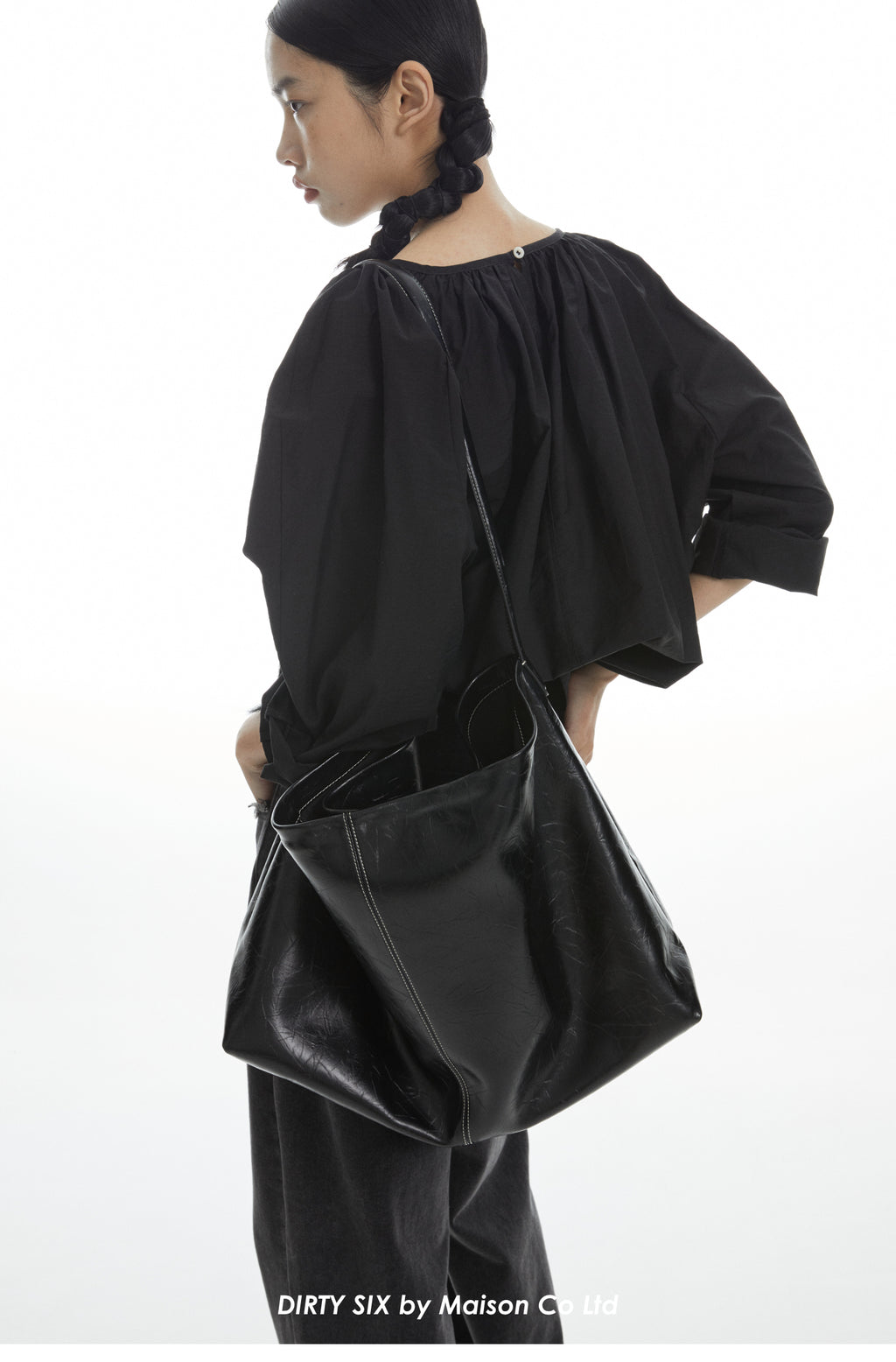 DirtySix Cow Leather Jill big pocket cowhide soft leather tote bag