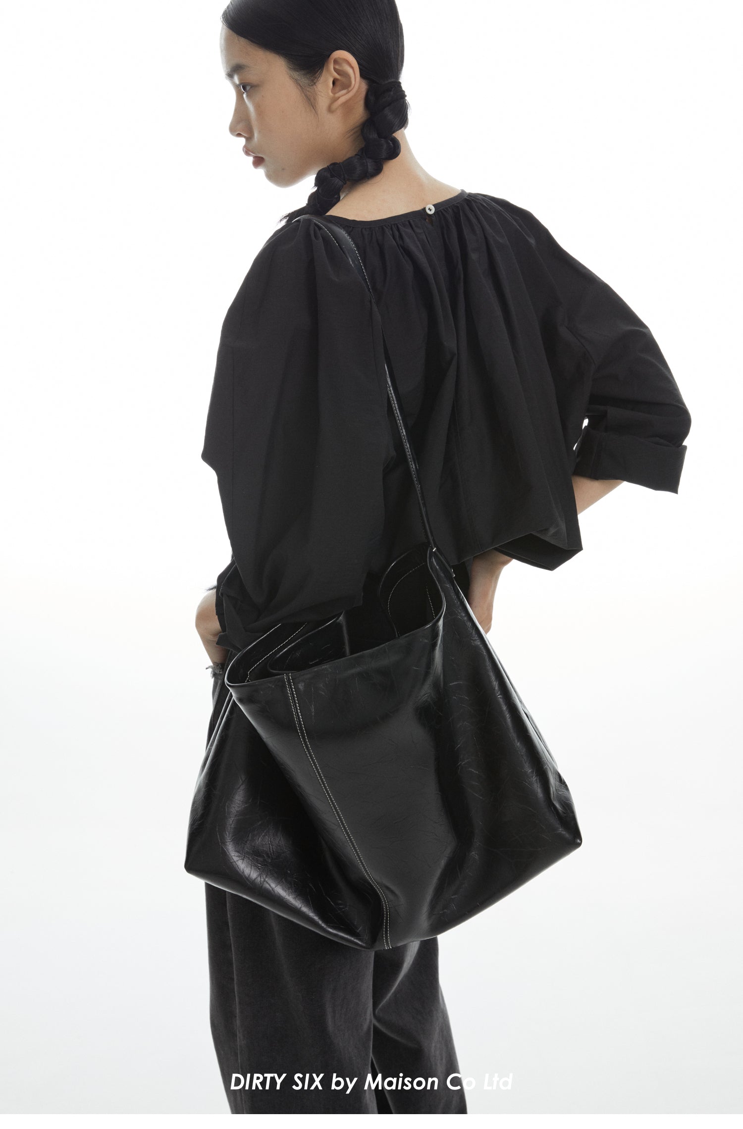 DirtySix Cow Leather Jill big pocket cowhide soft leather tote bag