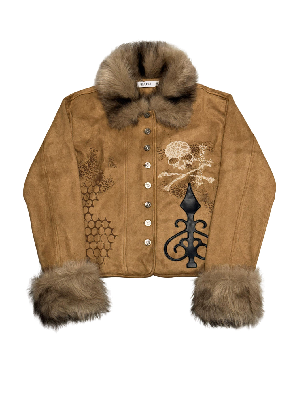 PAIKI Desert Fringed Skull Fur Collar Jacket