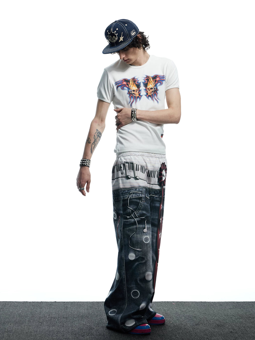 DND4DES Tight Stretch Skull Print Tee