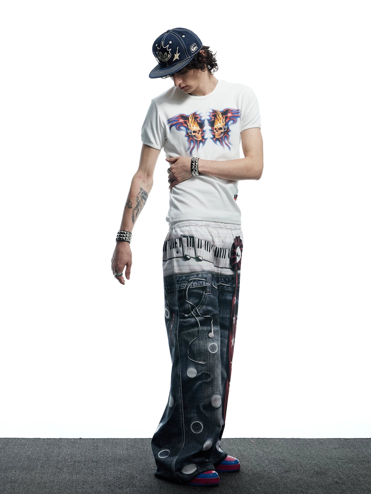 DND4DES Tight Stretch Skull Print Tee