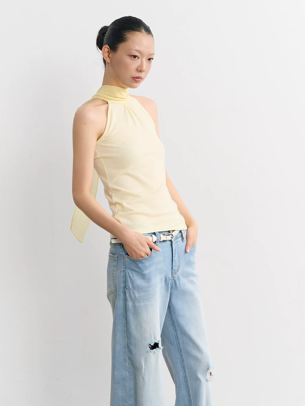 LINY LIBERTY Simple and Relaxed High Elastic Neck Vest