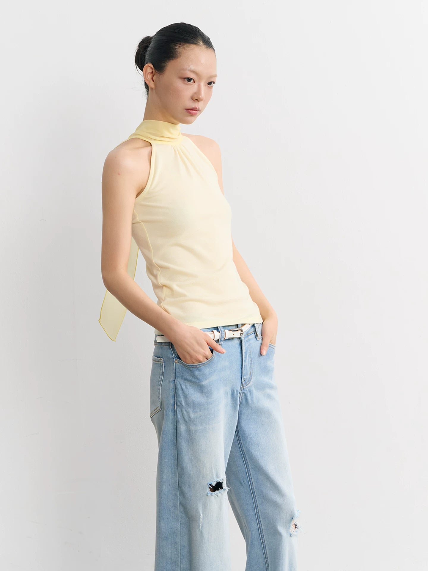 LINY LIBERTY Simple and Relaxed High Elastic Neck Vest