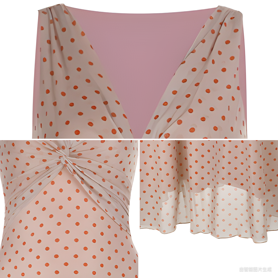 INSTUNNING Vintage Polka Dot V-Neck Sleeveless Long Dress