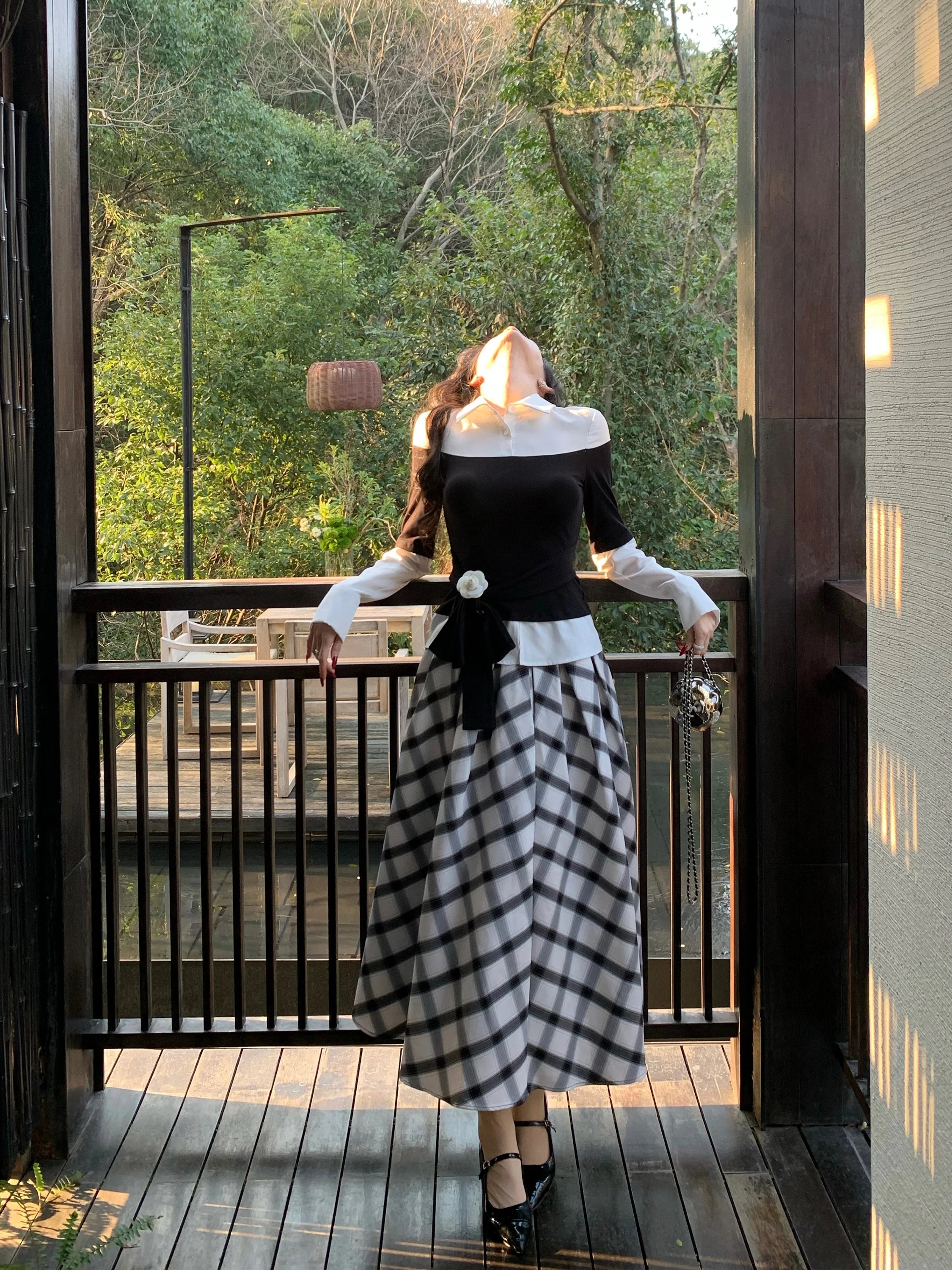 Barb Chill Vintage Short Fake Two-Piece Knitted Shirt