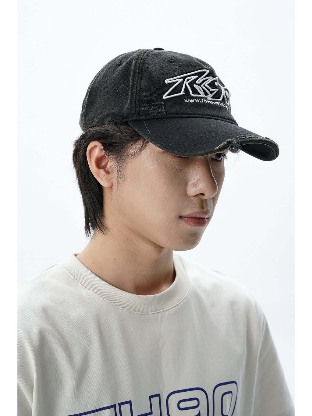 TH90 Retro Washed Three-dimensional Embroidered Cap