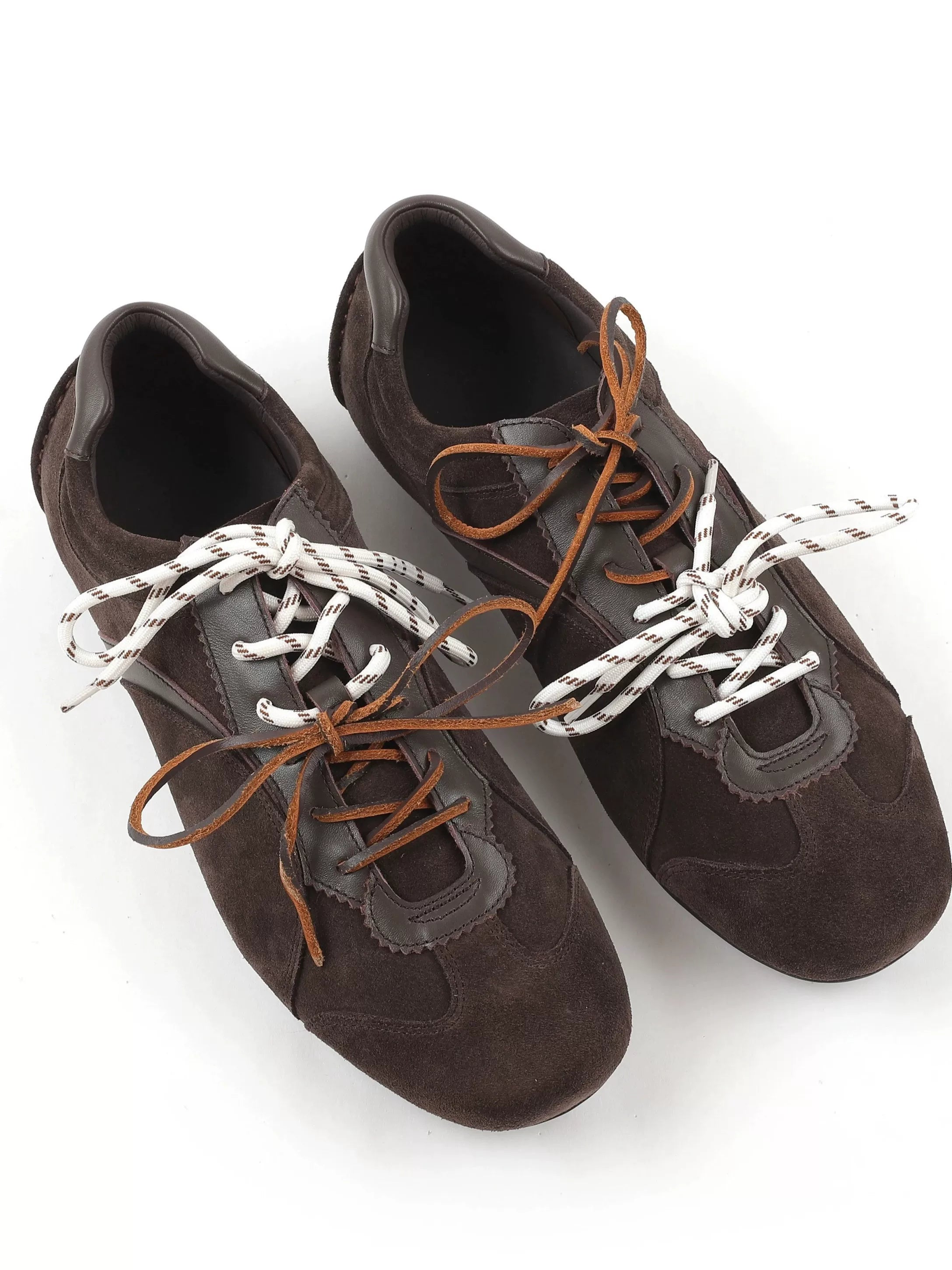 AMBSOM Top Layer Cowhide Flat-soled Casual Shoes