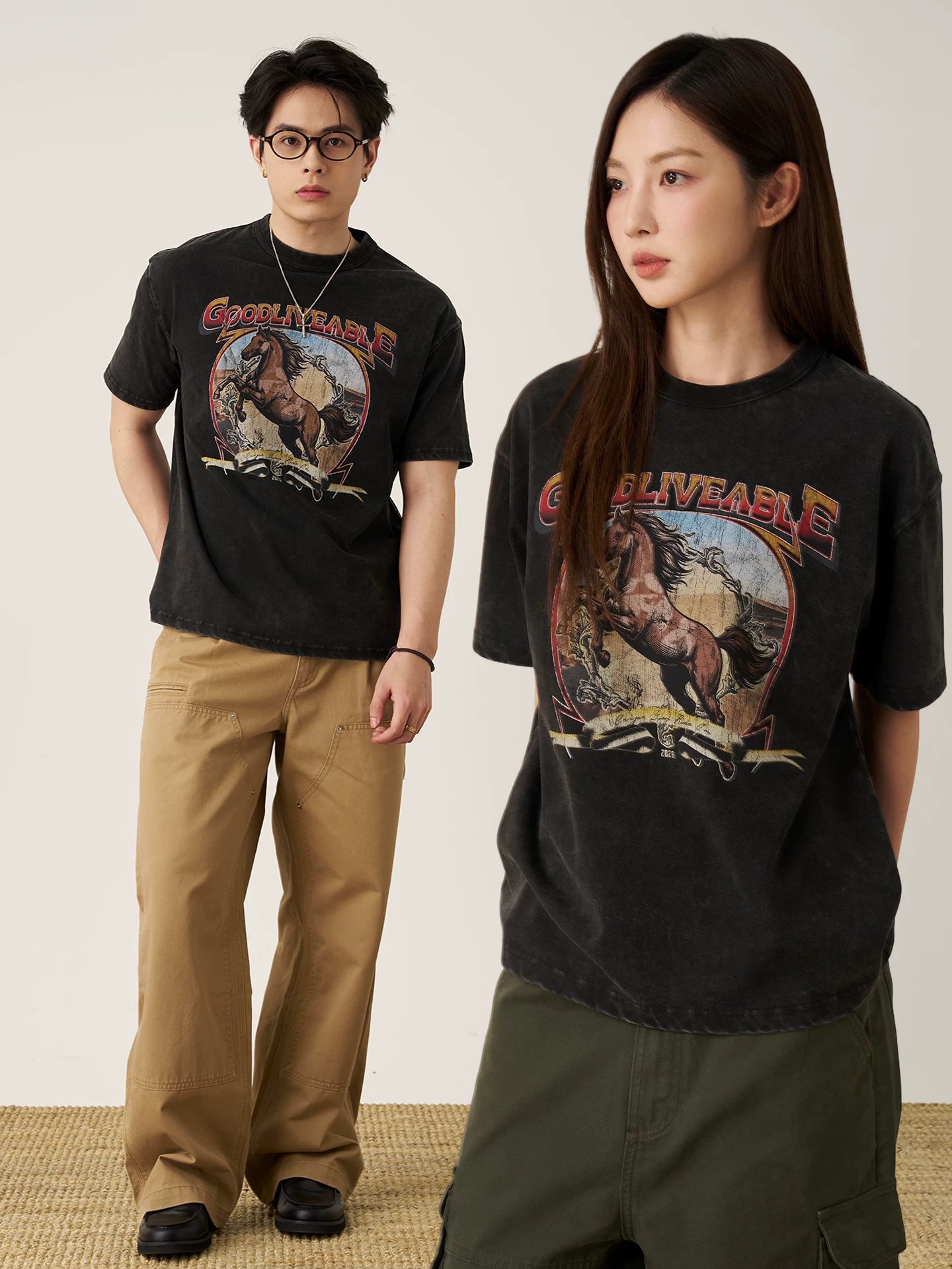 GOODLIVEABLE Retro Versatile Casual Tee