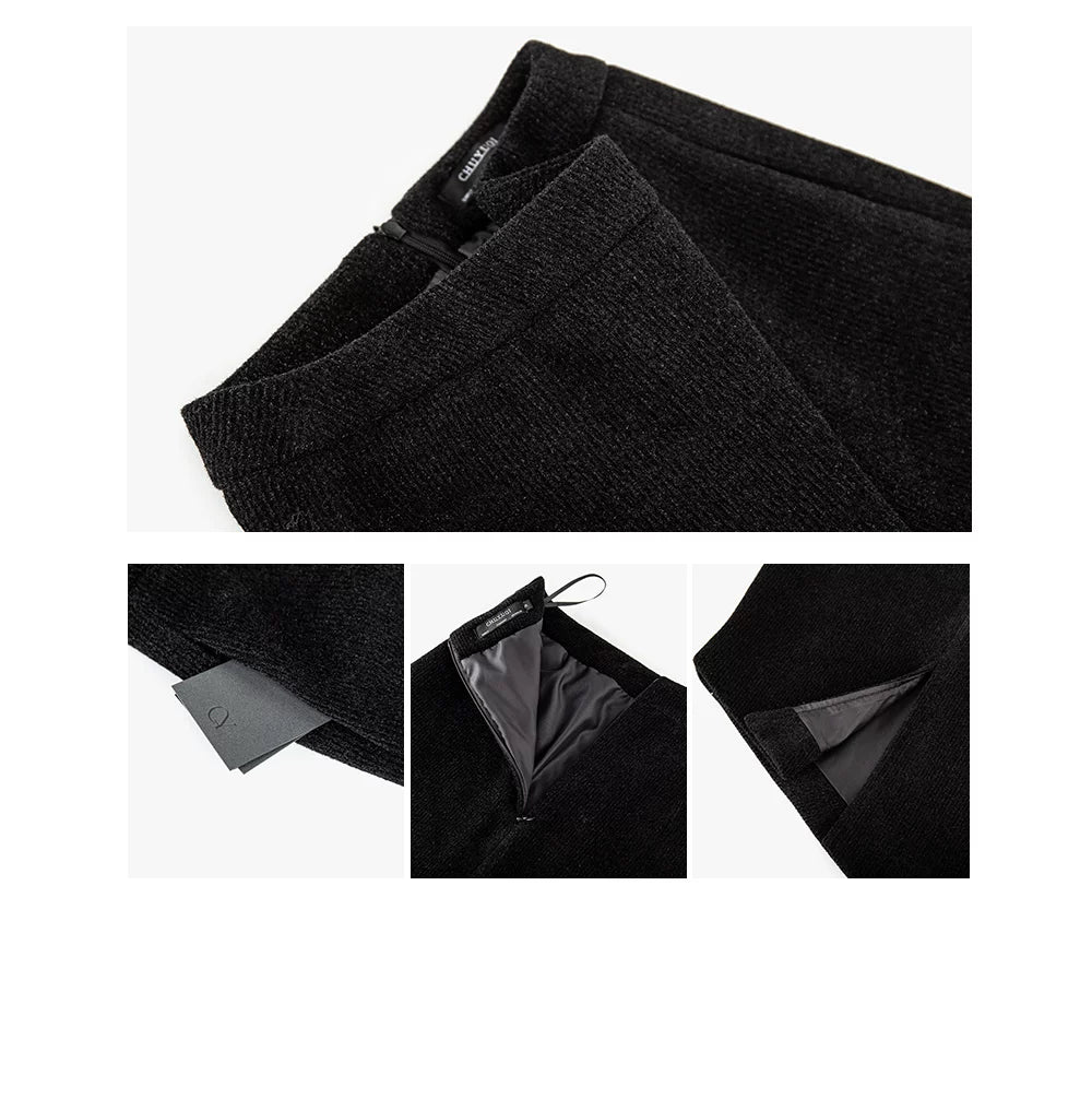 CHUYUQI Temperament Hair Leader Skirt Suit