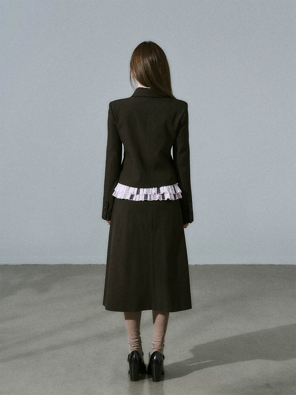 LOST FOREST Vintage Skinny Versatile Pleated Skirt Set