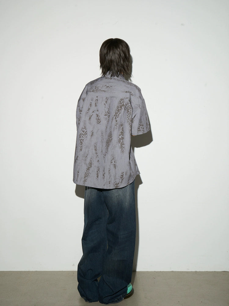 MICHINNYON Vintage Loose Full Print Shirt