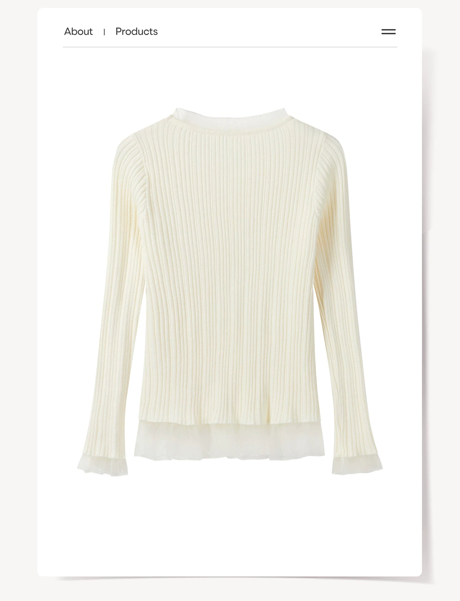 Cantonstory Crew Neck Slim-fit Long Sleeve Wool Knitted Sweater