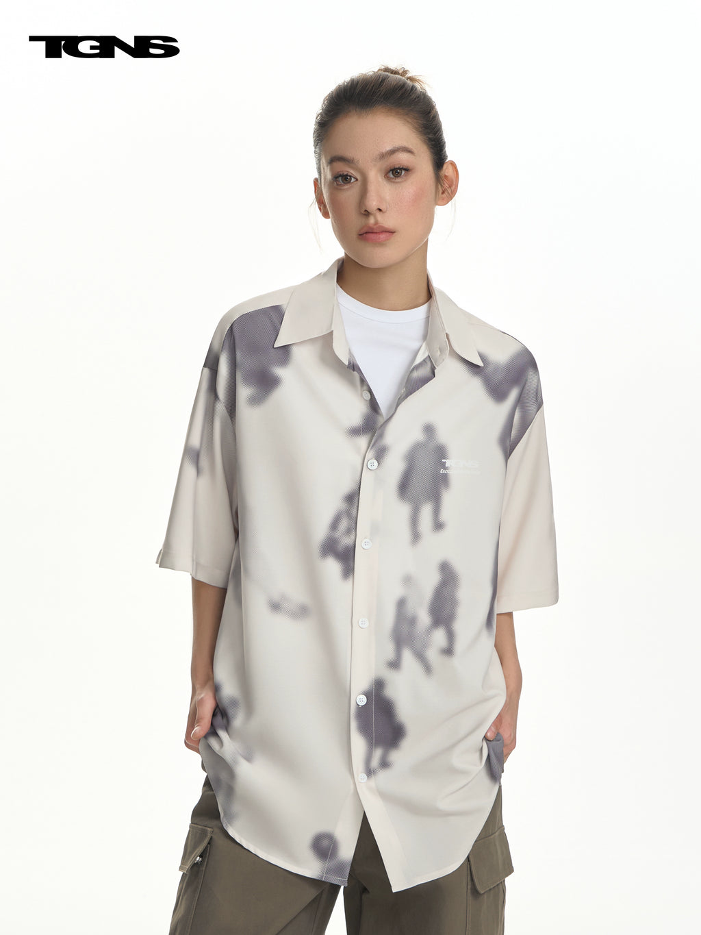 TGNS Vintage Shadow Flower Hawaiian Shirt