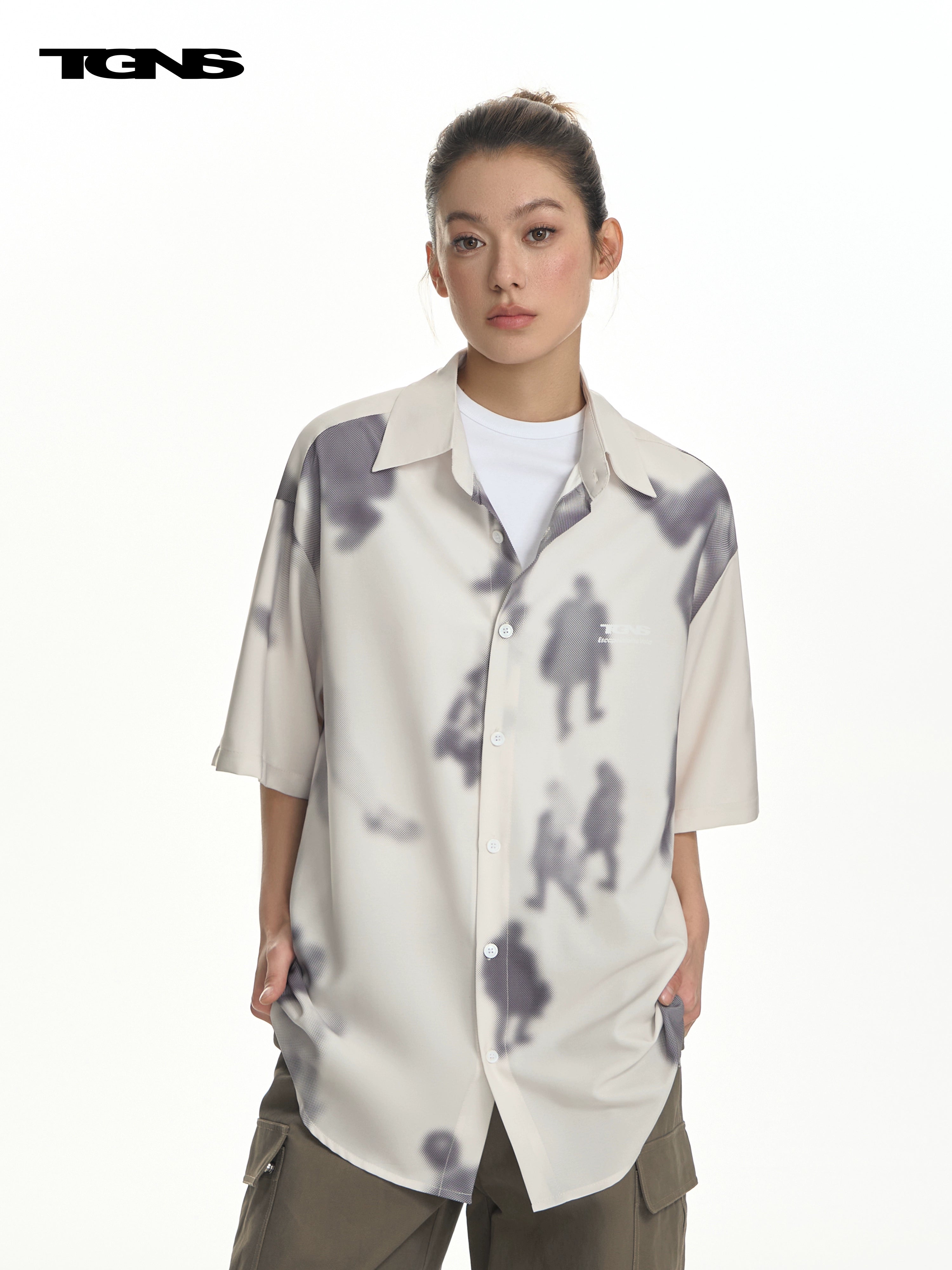 TGNS Vintage Shadow Flower Hawaiian Shirt