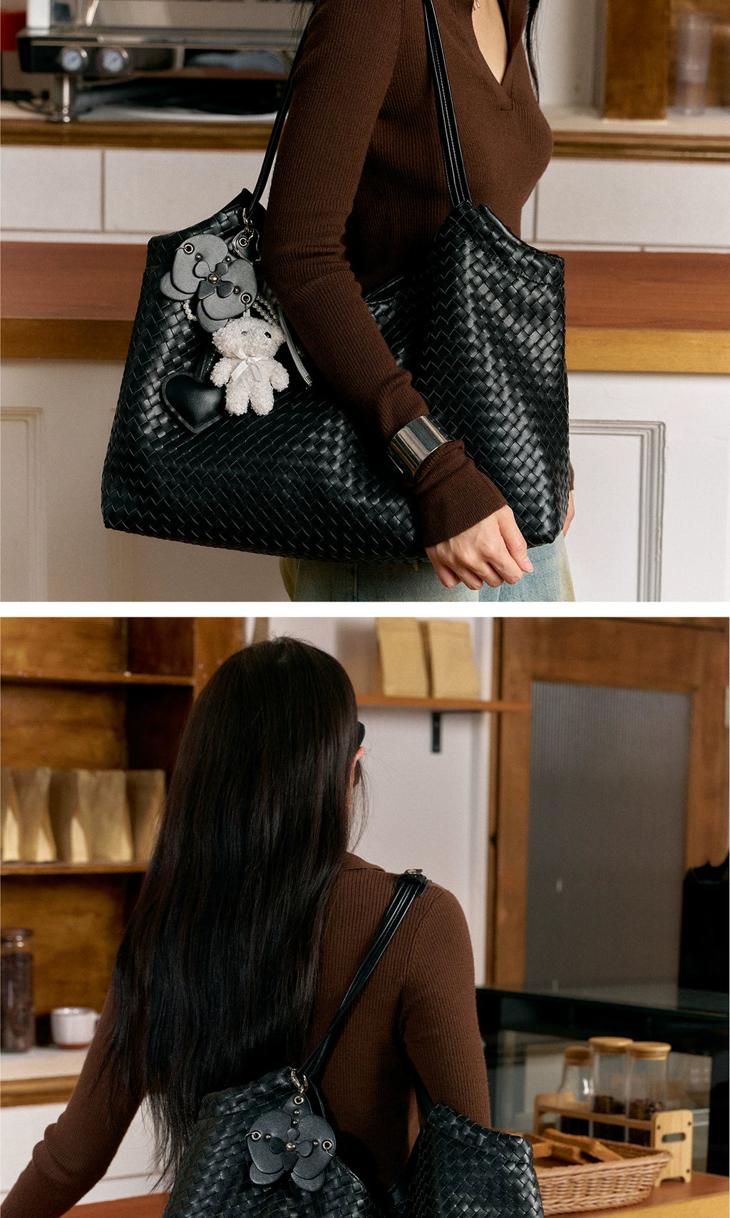 Acynmixx Woven Light Luxury High-end Large-capacity Shoulder Bag