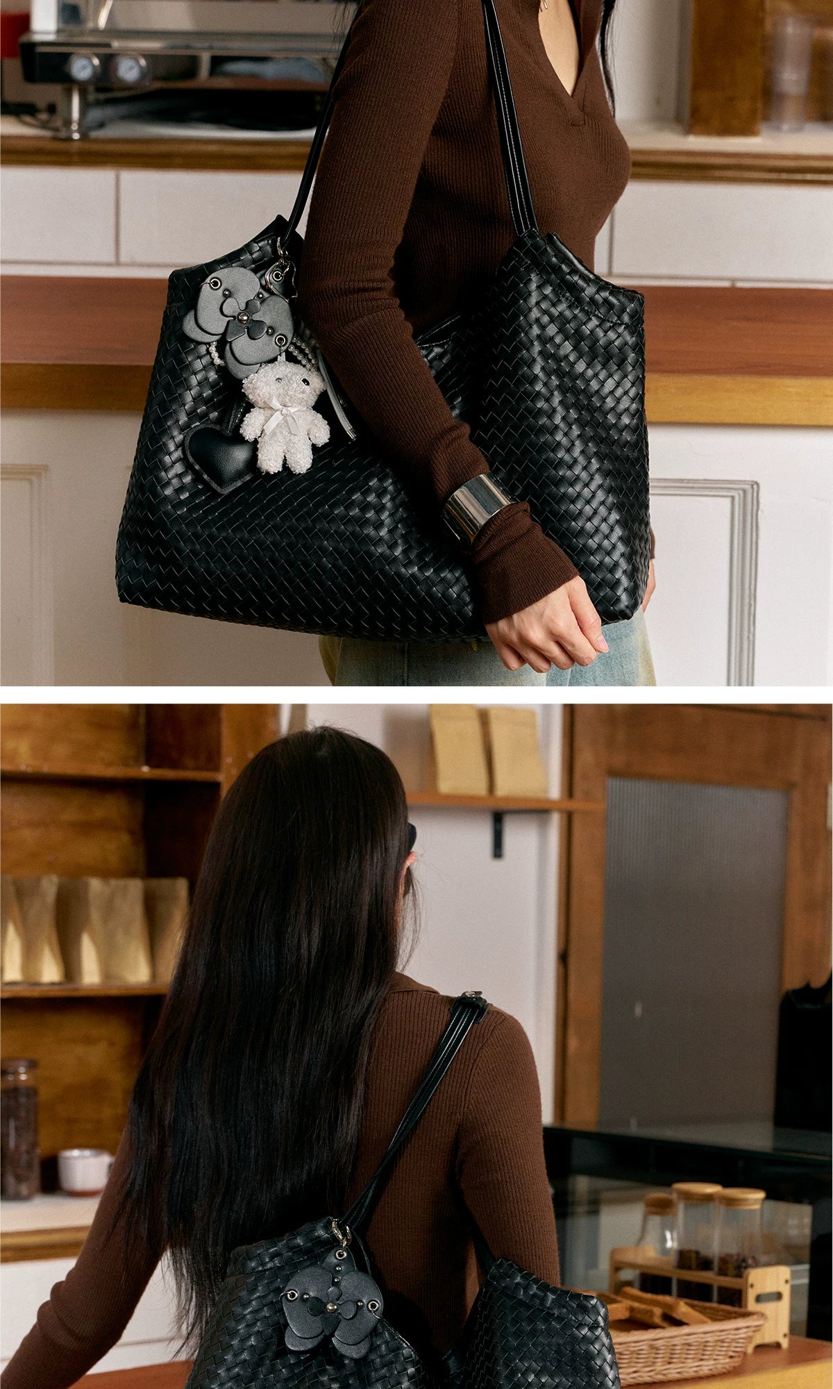 Acynmixx Woven Light Luxury High-end Large-capacity Shoulder Bag