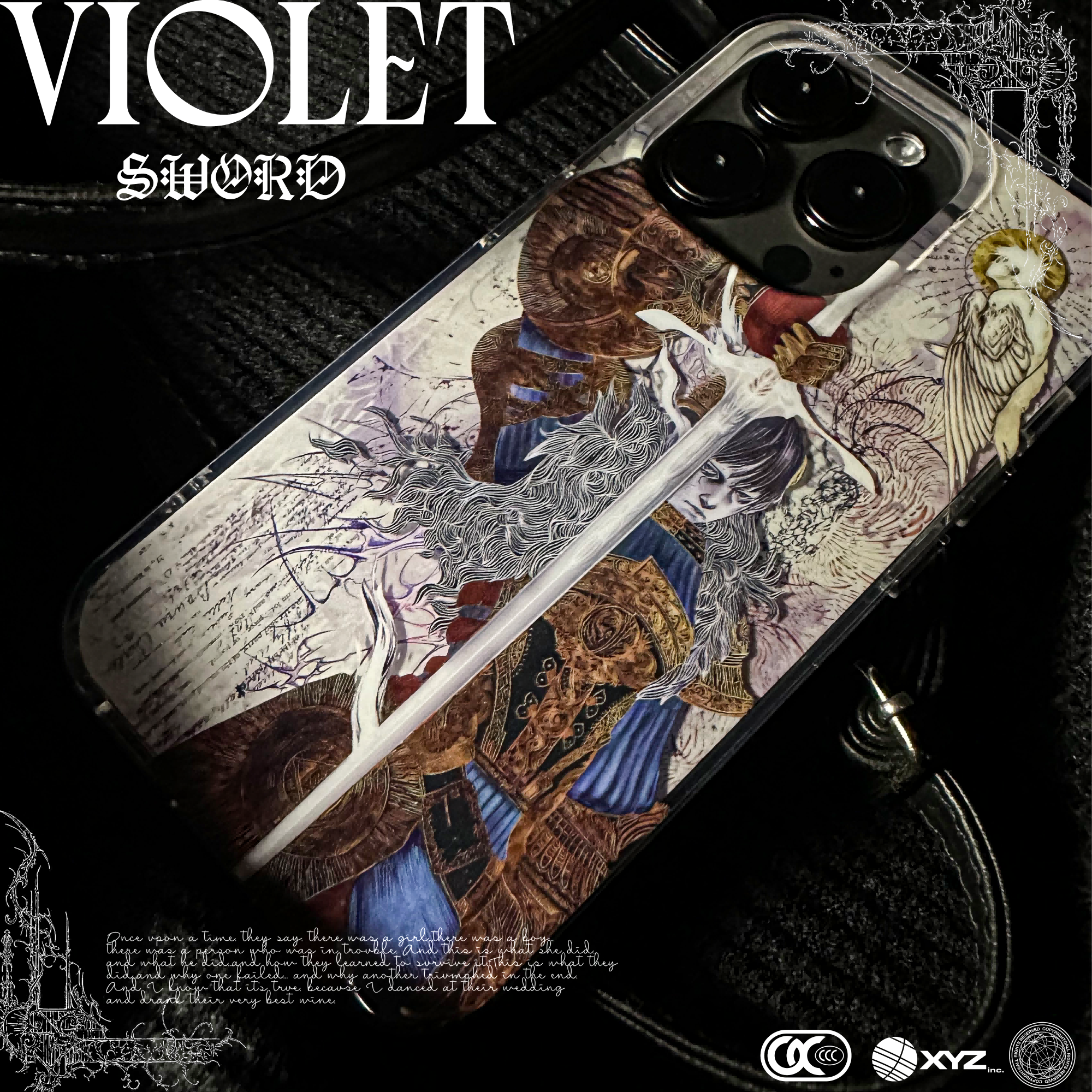 Violet "SWORD" IMD double-layer printing splicing iPhone Case
