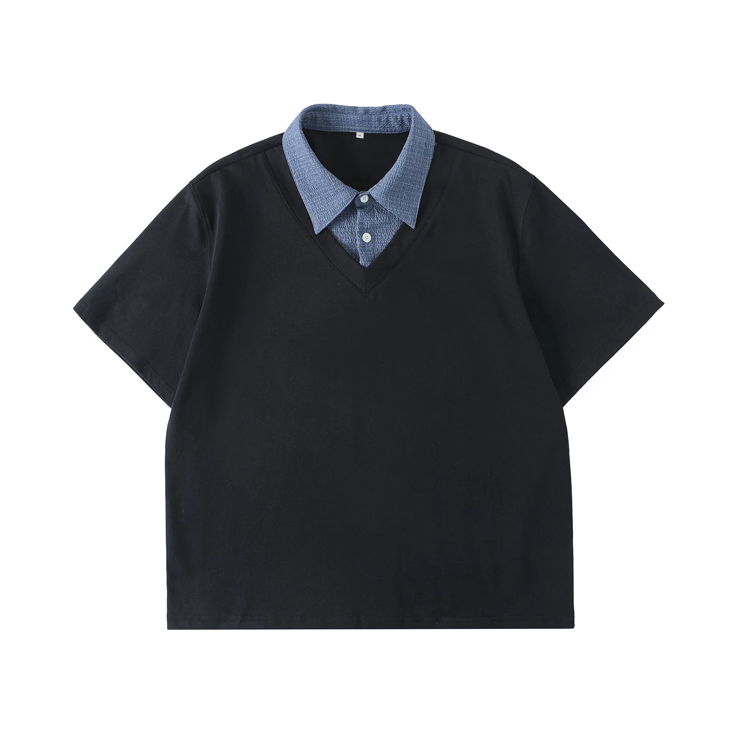 LR Cool Contrasting False Two-piece Tee
