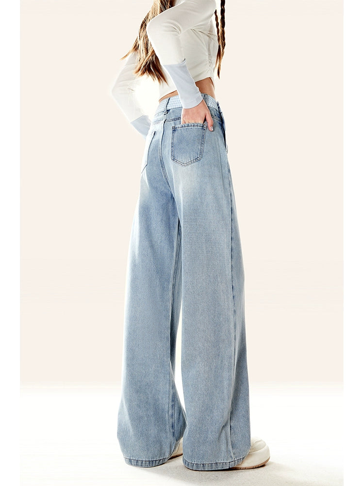 Zrsee Side Zipper Bow Strap Jeans