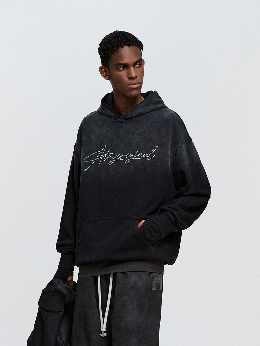 ATRY Flower LOGO Gradual Change Washed Sweater