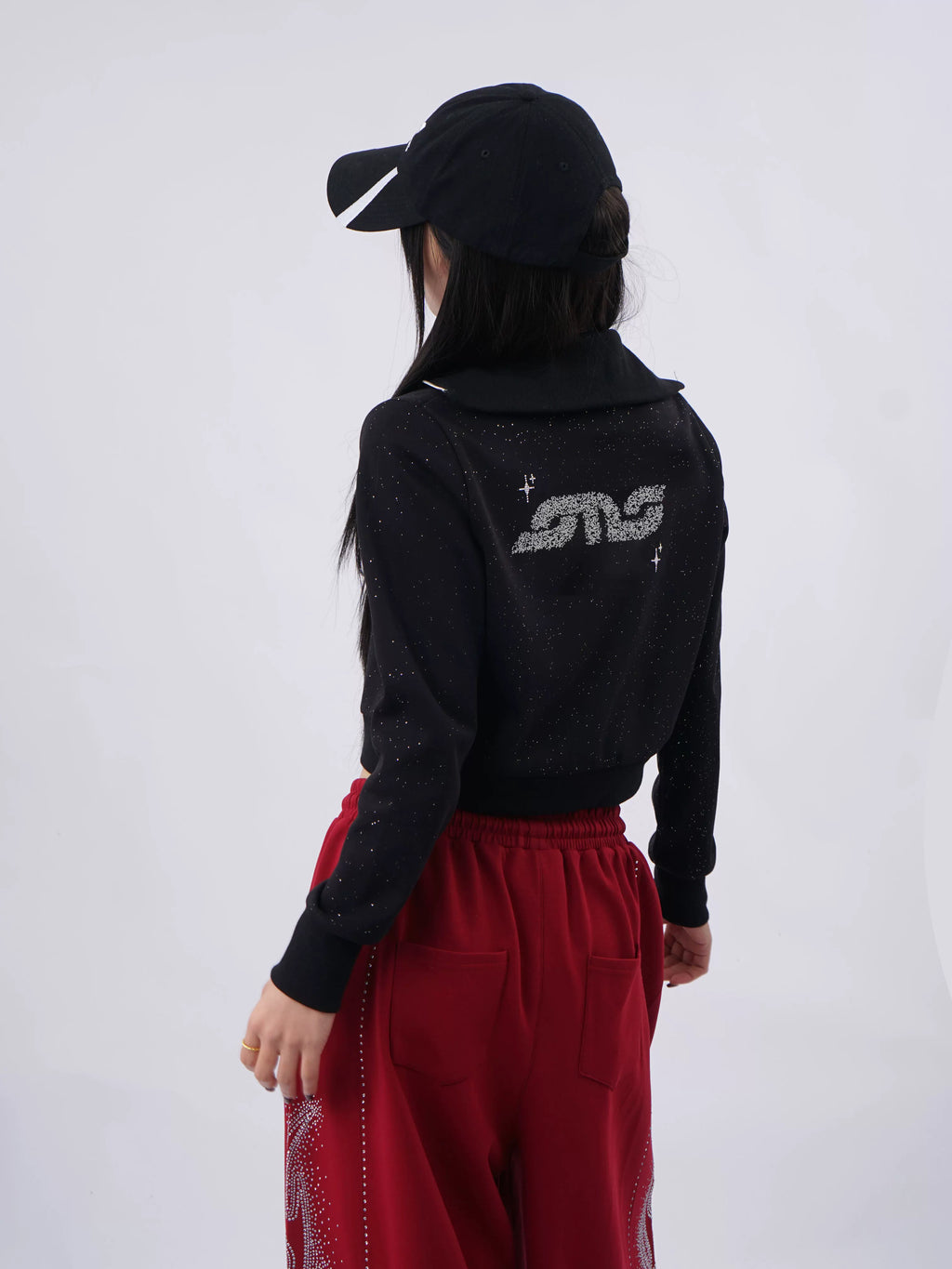 SAMUSAN Hot Diamond Three-dimensional Embroidered Sweater Jacket