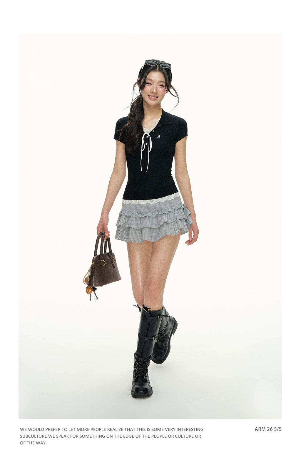 Ariseism Vintage Contrasting Lace Slim Tee