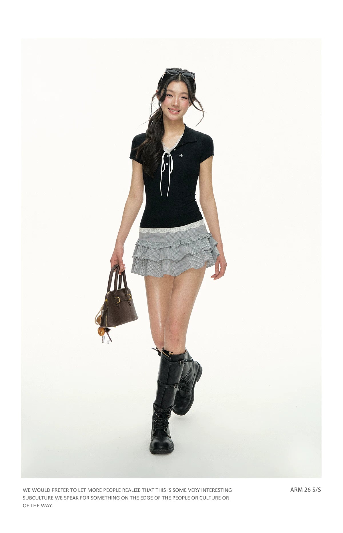 Ariseism Vintage Contrasting Lace Slim Tee