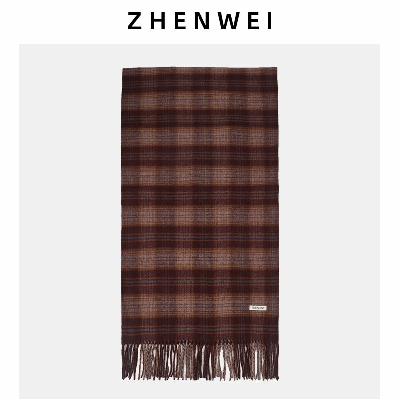 ZHENWEI Thickened Reversible Thermal Scarf Shawl