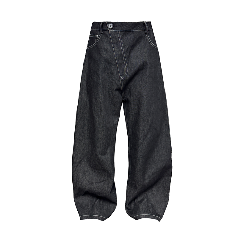 JCAESAR DENIMS Slant Placket Slightly Pulled Scimitar Jeans