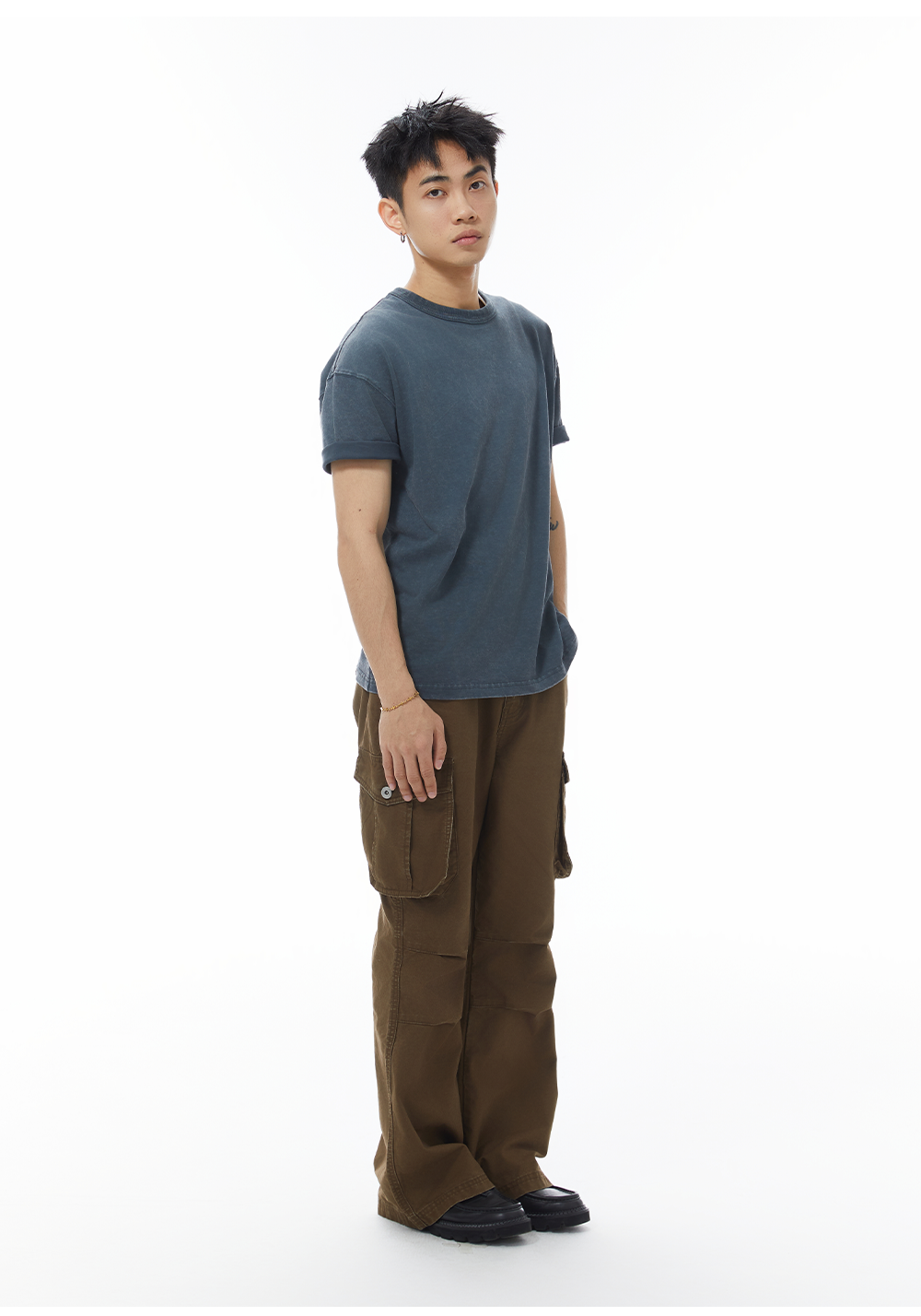 GOODLIVEABLE Old Small Cuff Casual Tee