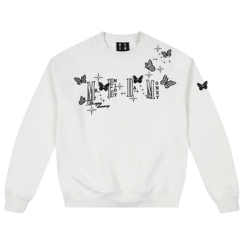 MEDM Three-dimensional Butterfly Crew Neck Sweater