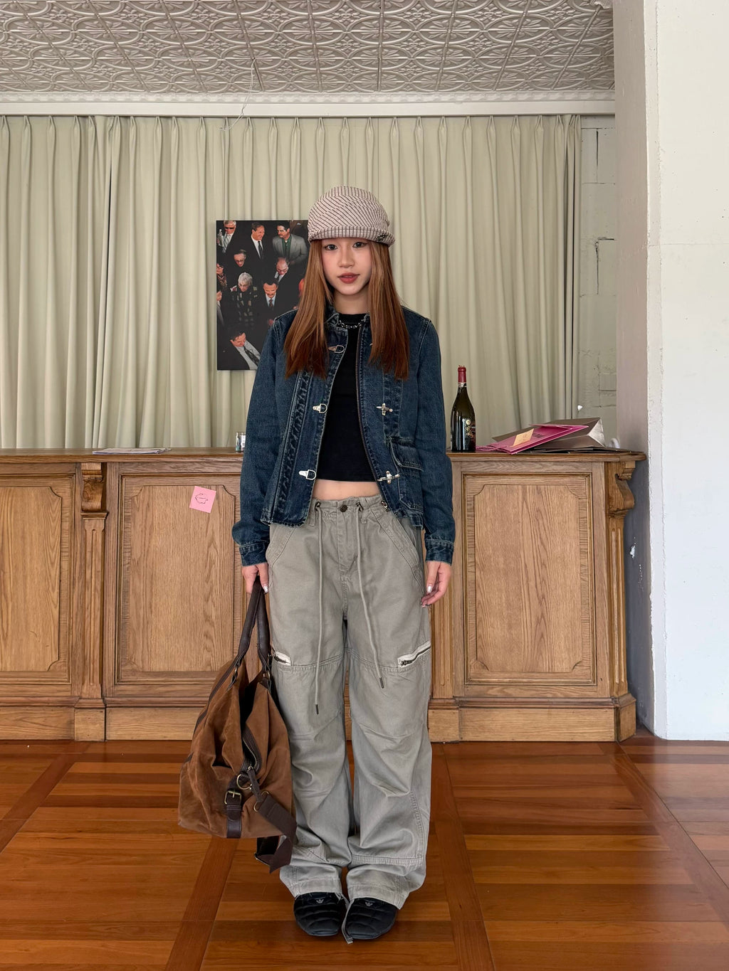 CCYE Vintage Front Shoulder Lobster Button Denim Jacket
