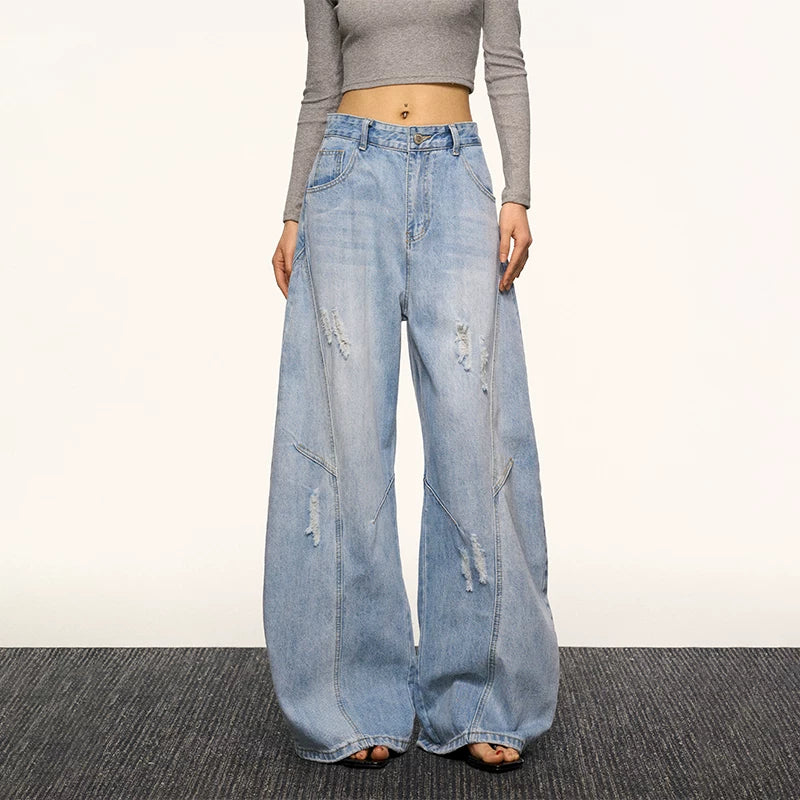 Aaisup Loose Straight Pants Versatile Wide Leg Pants