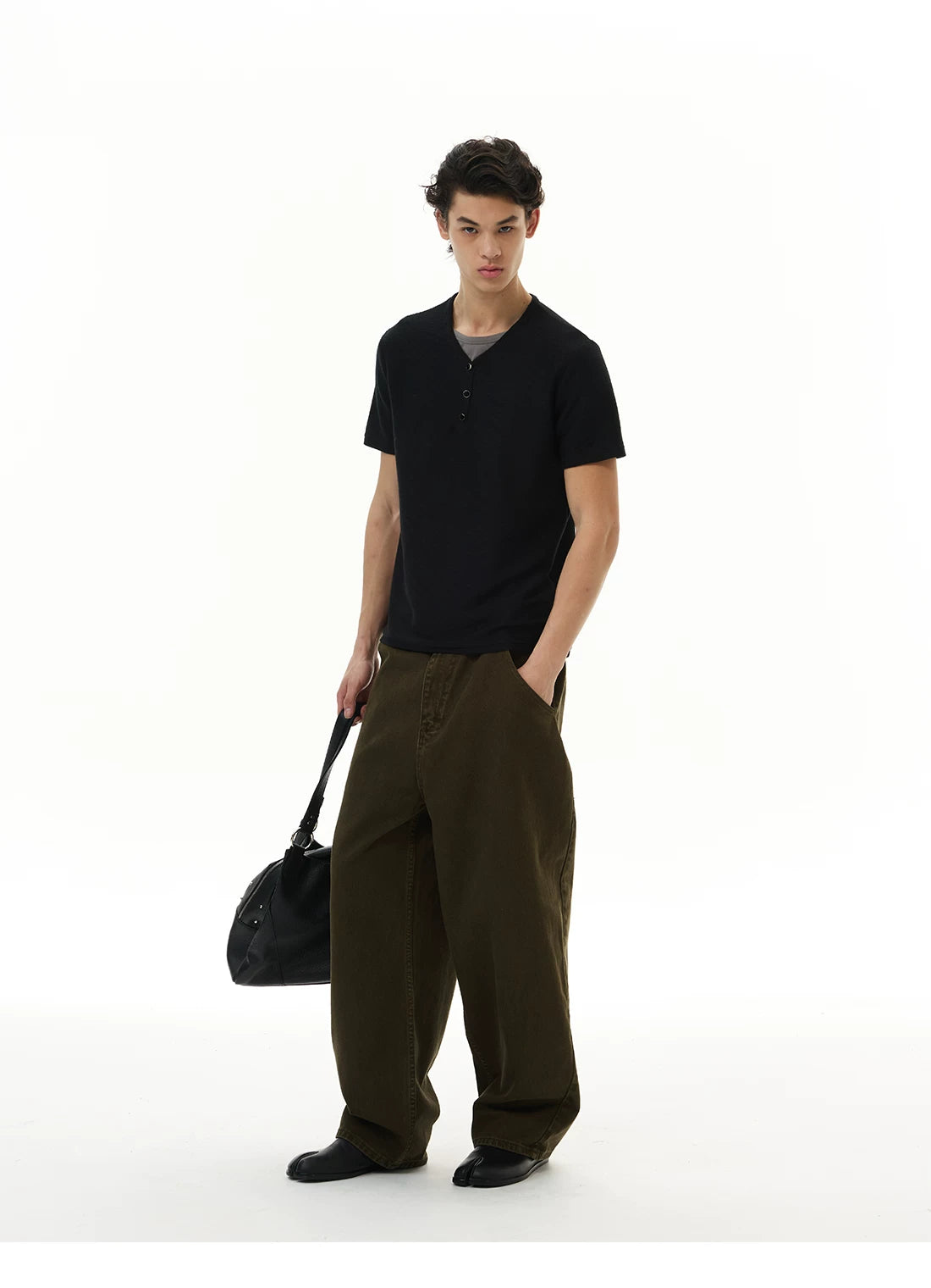 WLNEXT Fake Two Front Shoulder Tee