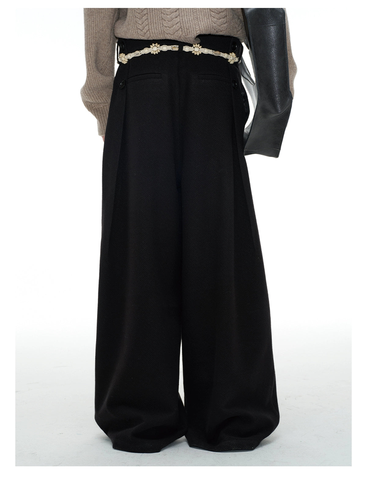 JCAESAR BUTTON Wool PANTS