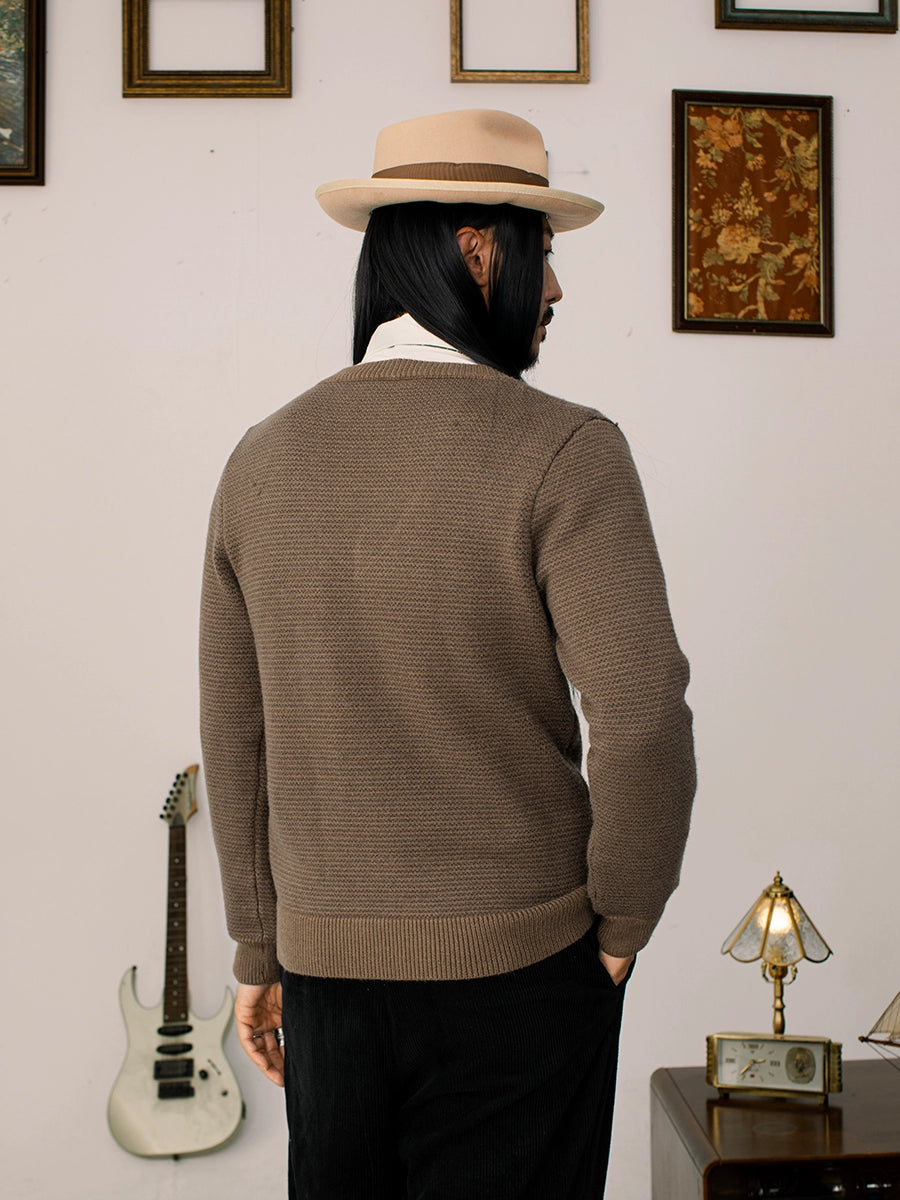 SOARIN British Vintage V-Neck Long Sleeve Knitted Sweater
