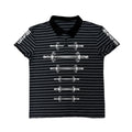 Wetbody Lapel Striped Casual Tee