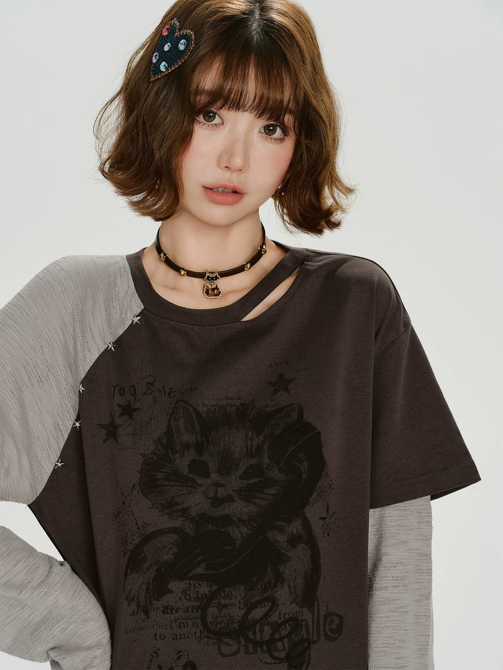 Girlyhalo Retrofake Two-pieceprintinglong Sleeves