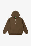 No Logo Warm and Soft Henry Collar Hooded Sweatshirt